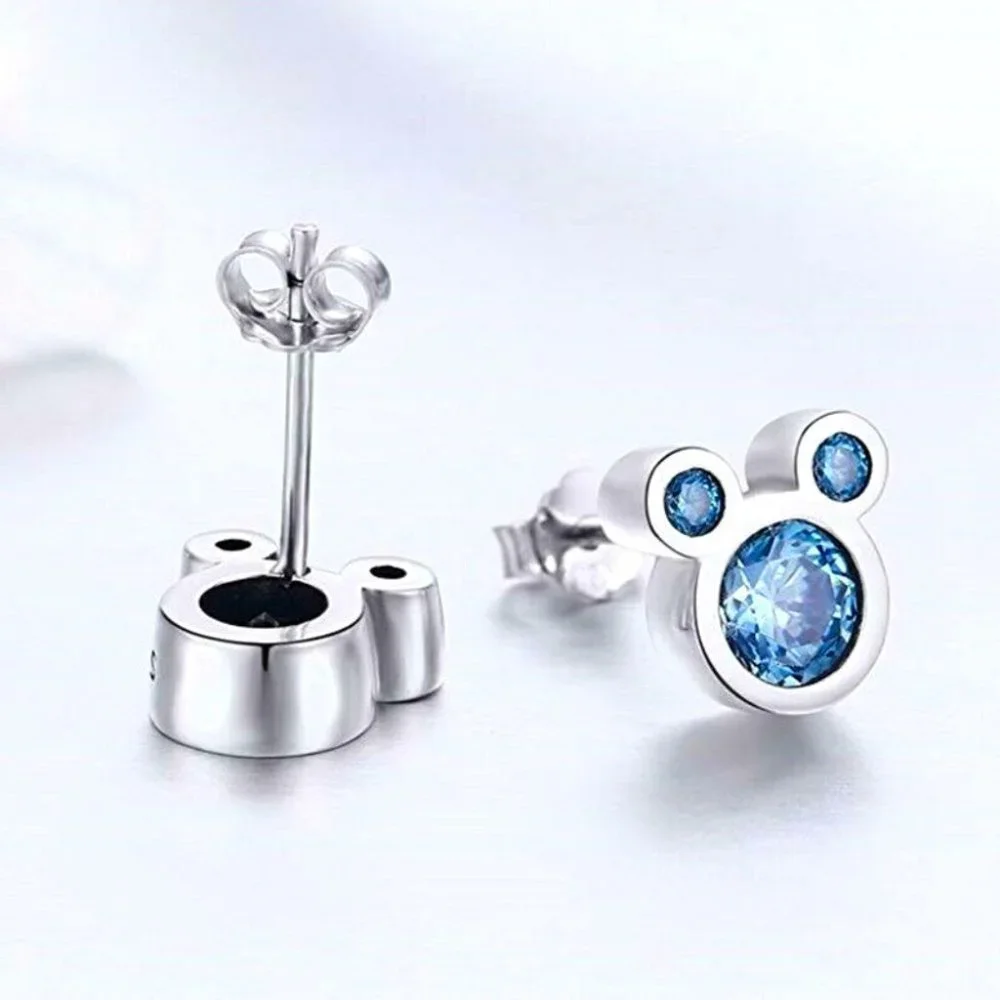 Adorable 925 Silver Blue Topaz Studs